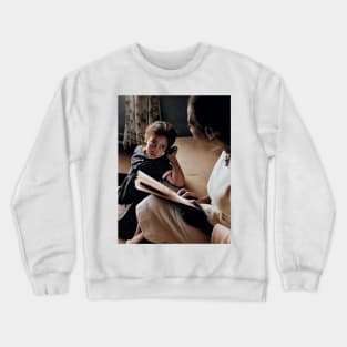 Colorized Vintage Portrait of Girl and Mom NYC Crewneck Sweatshirt